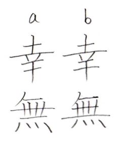 漢字の許容 線の長短