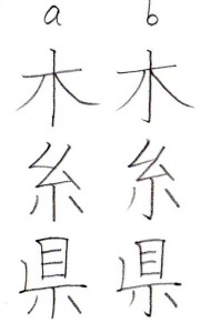 漢字の許容 縦画のハネ