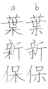漢字の許容 木の形
