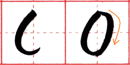 ※筆ペンで書くアラビア数字(算用数字)『0』